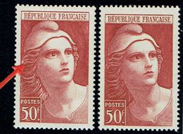 FRANCE - N° 732 - 50f Marianne De Gandon -  Mèche Blanche ** - Unused Stamps