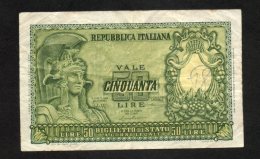 Banconota Italia 50 Lire Repubblica 1951 (BB) - 50 Liras