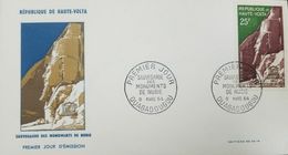 L) 1964 REPUBLIC OF UPPER VOLTA, SAFEGUARD OF MONUMENTS OF NUBIA, UNESCO, 25F, FDC - Covers & Documents