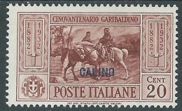 1932 EGEO CALINO GARIBALDI 20 CENT MH * - I39 - Egée (Calino)