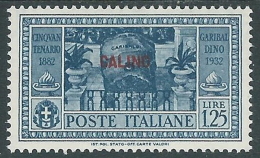 1932 EGEO CALINO GARIBALDI 1,25 LIRE MH * - I39 - Egée (Calino)