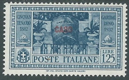 1932 EGEO CASO GARIBALDI 1,25 LIRE MH * - I39-2 - Egeo (Caso)