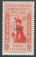 1932 EGEO LERO GARIBALDI 2,55 LIRE MH * - I39-4 - Egée (Lero)
