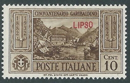 1932 EGEO LIPSO GARIBALDI 10 CENT MH * - I39-4 - Ägäis (Lipso)