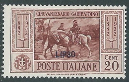 1932 EGEO LIPSO GARIBALDI 20 CENT MH * - I39-4 - Ägäis (Lipso)