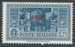 1932 EGEO LIPSO GARIBALDI 1,25 LIRE MH * - I39-4 - Ägäis (Lipso)
