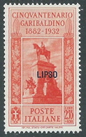 1932 EGEO LIPSO GARIBALDI 2,55 LIRE MH * - I39-5 - Aegean (Lipso)