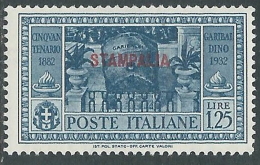 1932 EGEO STAMPALIA GARIBALDI 1,25 LIRE MH * - I39-9 - Egée (Stampalia)