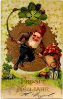 CPA Gnomes Lutins Nains Gnome Circulé Gaufré Embossed Champignon - Fairy Tales, Popular Stories & Legends