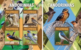 MOZAMBIQUE 2016 ** Swallows Schwalben Hirondelles M/S+S/S - OFFICIAL ISSUE - A1632 - Zwaluwen