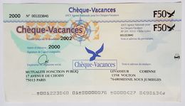 CHEQUE VACANCES - ANCV - MUTUALITE FONCTION PUBLIQUE - 2000 - 50 FRANCS - Schecks  Und Reiseschecks