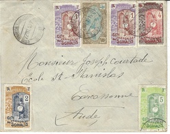 1916- Enveloppe De Djibouti Affr  Petites Valeurs  Pour Carcassonne ( Aude ) - Brieven En Documenten