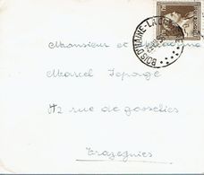 Très Beau Cachet à 7 Points Bois-d'Haine La Croyère Sur Timbre COB N°845 (29/12/1956) - Postmarks - Points