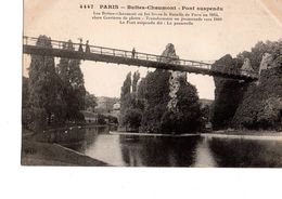 Cpa Paris Buttes Chaumont Pont Suspendu - Paris (19)