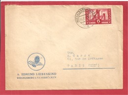 Y&T N°337 RIEGELBERG       Vers  FRANCE  1955 - Storia Postale