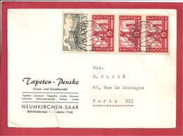 Y&T N°309+337X3 NEUNNIROHEN      Vers  FRANCE  1955 - Storia Postale