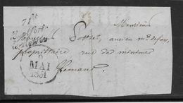 France Cursive - 71 / Montfort / Le Rotrou - 1831 - Devant De Lettre - 1801-1848: Precursors XIX