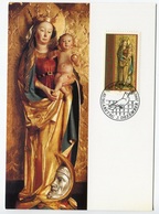 RC 7457 LIECHTENSTEIN 1991 NOEL SCULPTURE GOTHIQUE SAINT MAMERT CARTE MAXIMUM TB - Cartes-Maximum (CM)