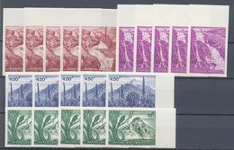 Rwanda 1966  IMPERF Waterfalls Volcanoes Mountains Cacti Cactus Birds Landscapes 4v MNH 5set - 1962-1969