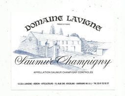 étiquette De Vin , Saumur Champigny , Domaine LAVIGNE ,Lavigne Véron Viticulteurs , Varrains - Rotwein