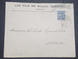 SYRIE - Enveloppe Commerciale De Damas Pour La France En 1924 , Affranchissement Semeuse Surchargée - L 14612 - Lettres & Documents