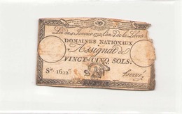 Assignat De Vingt-cinq Sols ( L'an 4 De La Liberté ) Série 1622 - Assegnati