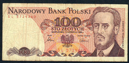 POLAND P143e 100 ZLOTYCH 1986 #SL  VF - Pologne