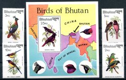 Bhoutan                   Oiseaux   554/557 **  + Bloc 81  ** - Bhutan