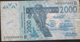 W.A.S. BENIN P216Bn 2000 FRANCS (20)14 FINE NO P.h. - États D'Afrique De L'Ouest