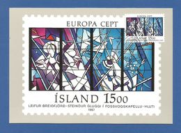 Island 1987 Mi.Nr. 666 , EUROPA CEPT - Moderne Architektur - Maximum Card - 04.05.1987 - 1987