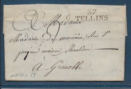 France - Marque Postale - 37 / TULLINS - 1827 - 1801-1848: Precursors XIX