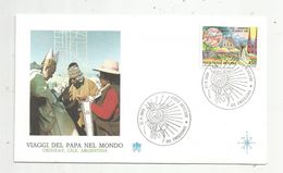 Premier Jour , FDC, Poste Vaticane , Die Emissionis ,viaggi Del Papa Nel Mondo , Uruguay, Cile, Argentina, 27-10-1988 - FDC