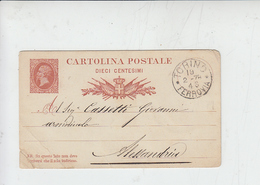 ITALIA  1879 - Pertile 10 Da Torino Ad Alessandria - Stamped Stationery