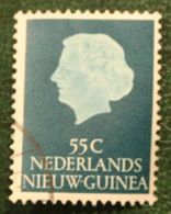 55 Ct Koningin Juliana NVPH 34 1954 Gestempeld Used NIEUW GUINEA NIEDERLANDISCH NEUGUINEA NETHERLANDS NEW GUINEA - Nuova Guinea Olandese