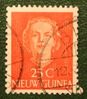 Kon. Juliana En Face 25 Ct NVPH 12 1950-52 Gestempeld Used NIEUW GUINEA NIEDERLANDISCH NEUGUINEA NETHERLANDS NEW GUINEA - Niederländisch-Neuguinea