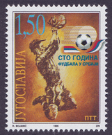 Yugoslavia 1996  75 Year Anniversary Football In Serbia, Goalkeeper, Soccer, MNH - Unused Stamps