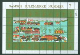 Denmark. Christmas Sheet Local Samso # 7 Lions Club 1985. Town,Farms - Ganze Bögen