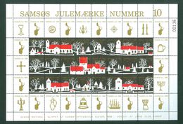 Denmark. Christmas Sheet Local Samso # 10 Lions Club 1988. Samso 7 Churches - Hojas Completas