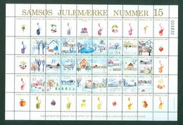 Denmark. Christmas Sheet Local Samso # 15. 1993. Town: Osterby. Fruit,Berries, - Full Sheets & Multiples