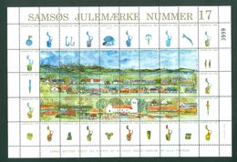 Denmark. Christmas Sheet Local Samso # 17. 1995. Church,Lighthouse,Farms. - Full Sheets & Multiples