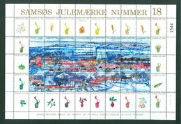 Denmark. Christmas Sheet Local Samso # 18. 1996. Town: Toftebjerg. Vegetables - Hojas Completas