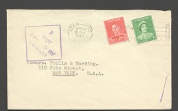 1940  Letter From Melbourne To USA  Early «3- Not Opened By Censor» - Cartas & Documentos