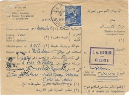 1954 Et 55 - 2 Avis De Réception De MANDATS  Affr. à 15 F. - Lettres & Documents