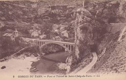 Cp , 48 , GORGES DU TARN , Pont Et Tunnel De Saint-Chély-du-Tarn - Gorges Du Tarn