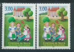 [20] Variétés : N° 3253 Comtesse De Ségur Herbe Vert-jaune Au Lieu De Vert + Normal  ** - Unused Stamps
