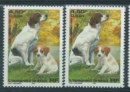 [20] Variétés : N° 3286 épagneul Double-frappe De L'image + Normal  ** - Unused Stamps