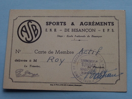 A.S.B. Sports & Agréments " Carte De MEMBRE " ( Ecole Nat. D'Horlogerie Besançon / ROY ) Anno 1947/48 ( Voir Photo ) ! - Visiting Cards