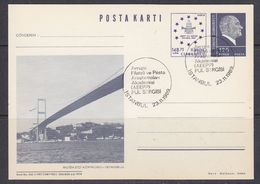 Turkey 1989 Istanbul 1989 Postcard Bosphorus Bridge Used  "Special Cancel" (37829) - Postwaardestukken