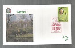 Premier Jour , FDC, Zambia , Zambie, John Paul II ,LUSAKA , 2/4-5-1989 - Zambia (1965-...)