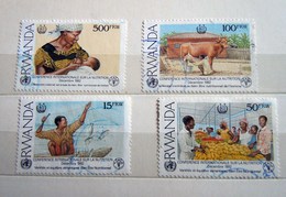 RWANDA - N°Y&T - 1316ABCD - 15-50-100-500f Multicolore - Conference De La Nutrition - USED - Used Stamps